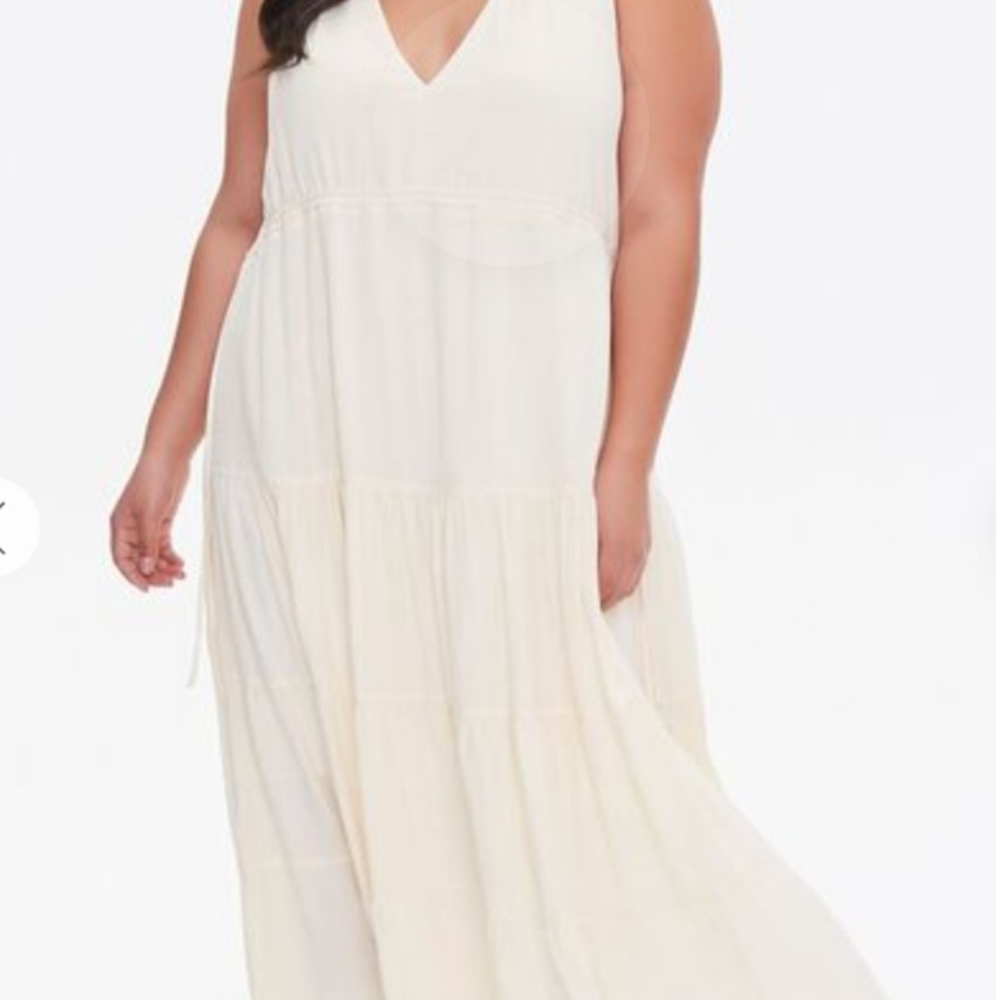Forever 21 Plus column midi dress light yellow